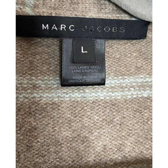 MARC JACOBS‎ 100% Lambswool Striped Cardigan with Ruffle Size L New - Picture 4 of 7
